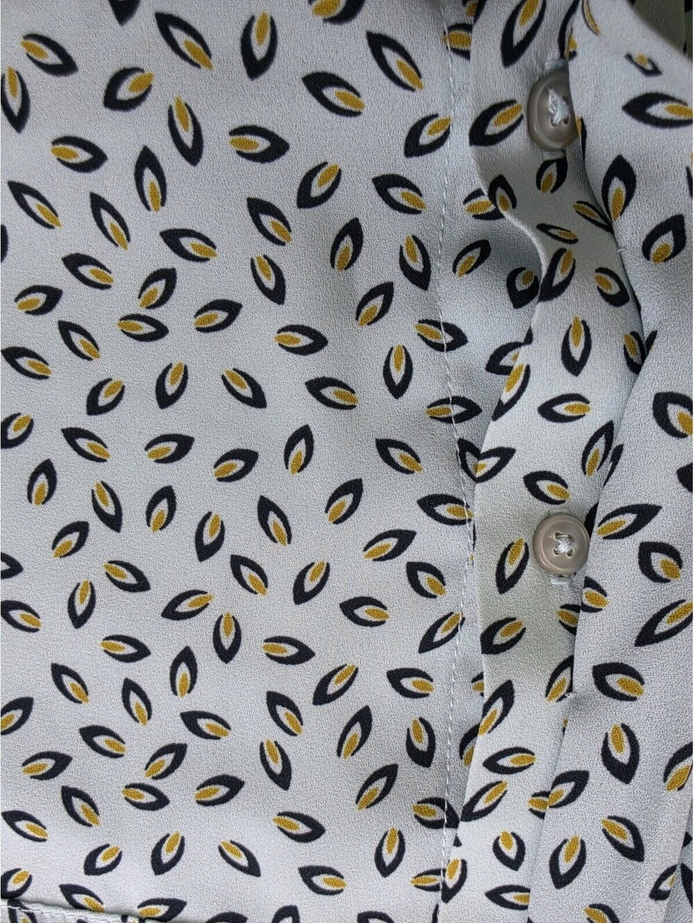 Loft Petites SP Sage Green Leaf Print Sleeveless Blouse Shell Office Siren Top - Picture 6 of 8